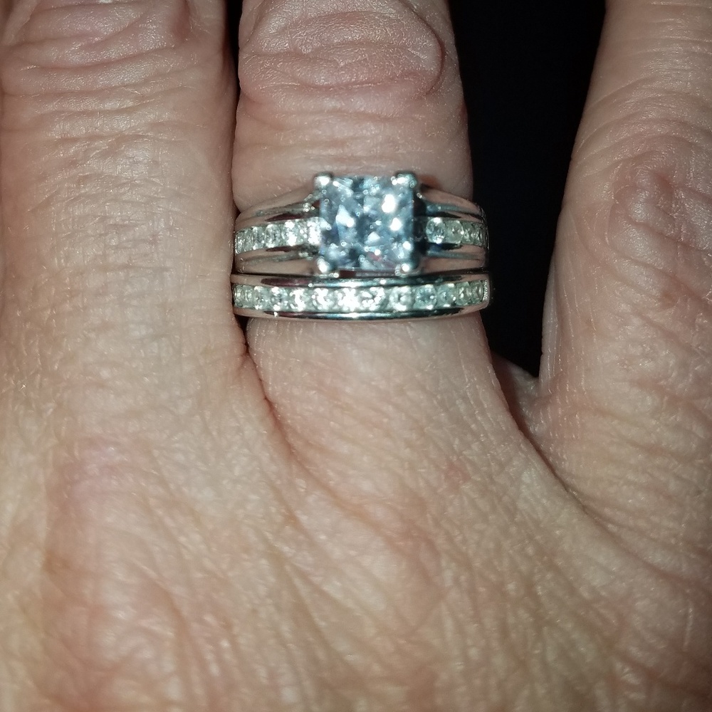 Bridal set 2.5 carat white sapphire  sz 6